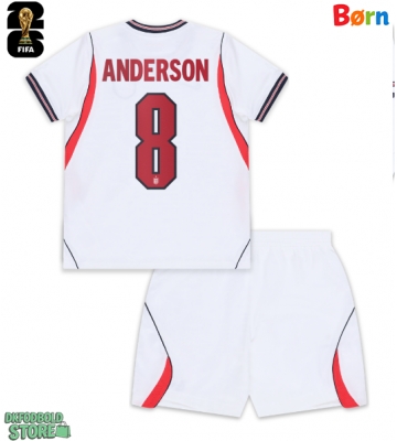 England Elliot Anderson #8 Replika Babytøj Hjemmebanesæt Børn VM 2026 Kortærmet (+ Korte bukser)